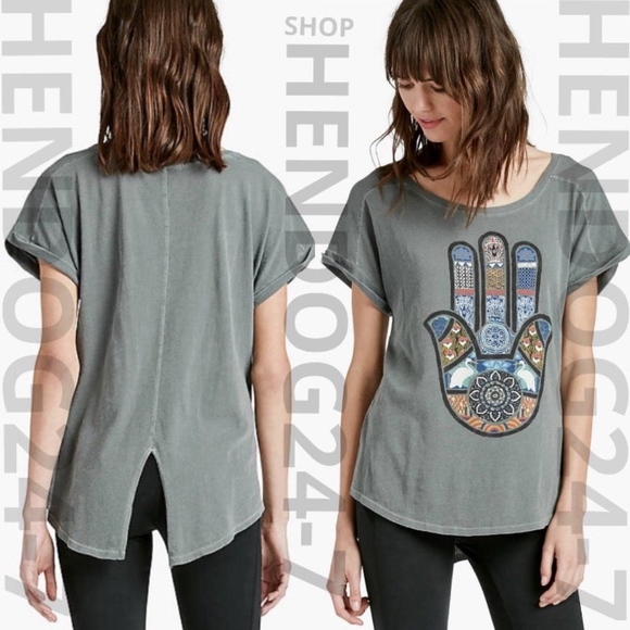 HAMSA FILL TEE LOTUS BY LUCKY BRAND - Picture 1 of 6